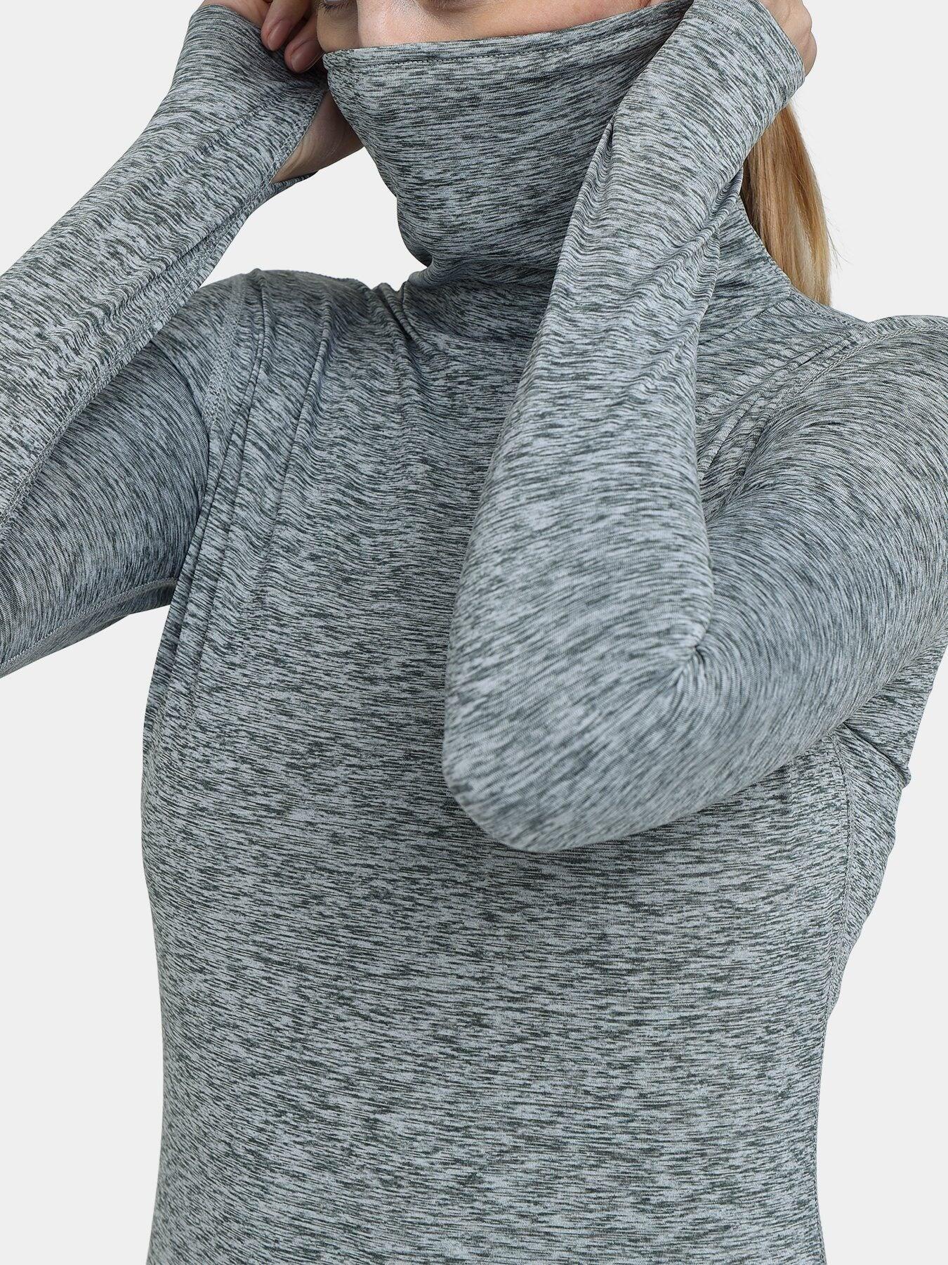 Women's Thermal Funnel Neck Top - Quiet Shade Marl 3/5