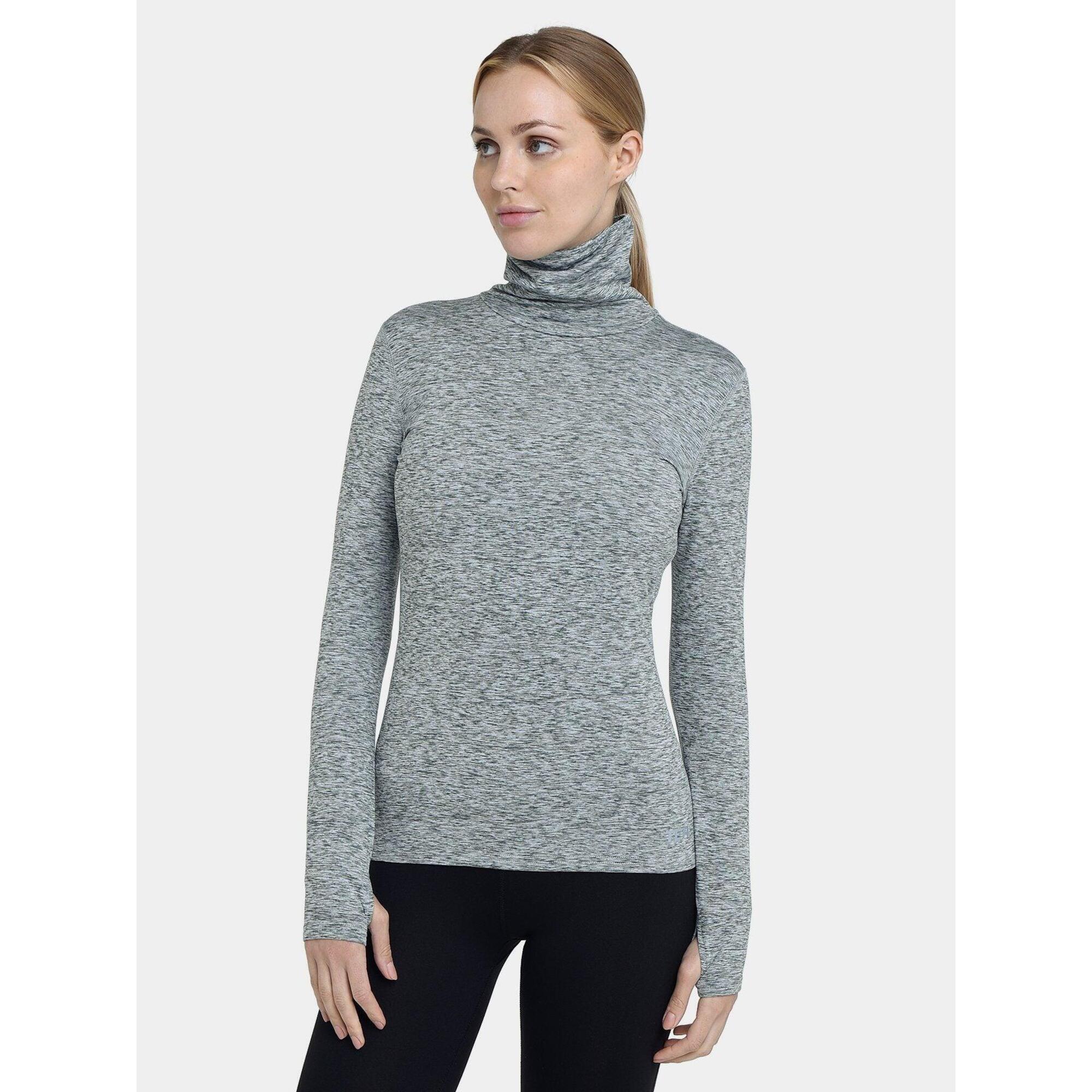 TCA Women's Thermal Funnel Neck Top - Quiet Shade Marl