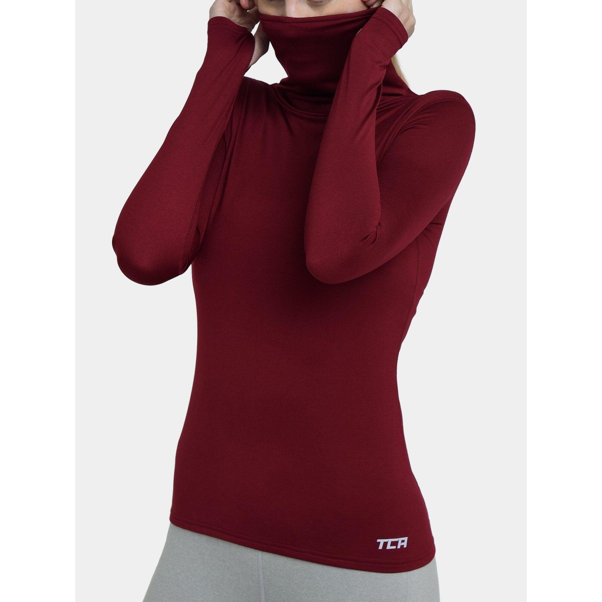 Women's Thermal Funnel Neck Top - Cabernet 3/5