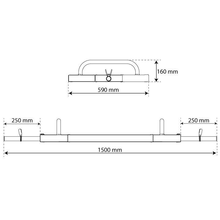 Trap bar- Barre hexagonale 150cm