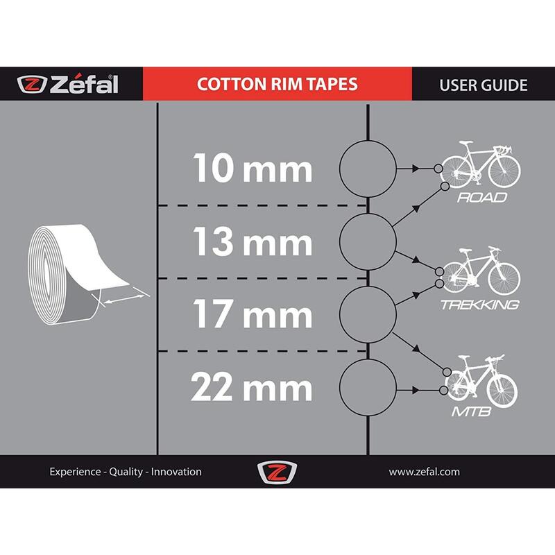Fond de jante Zefal en tissu Cotton Tape pour jante de vélo