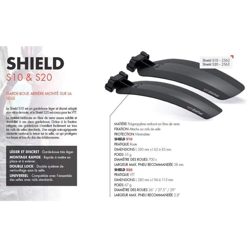 ZEFAL Shield S20 Garde-Boue arrière pour Selle VTT