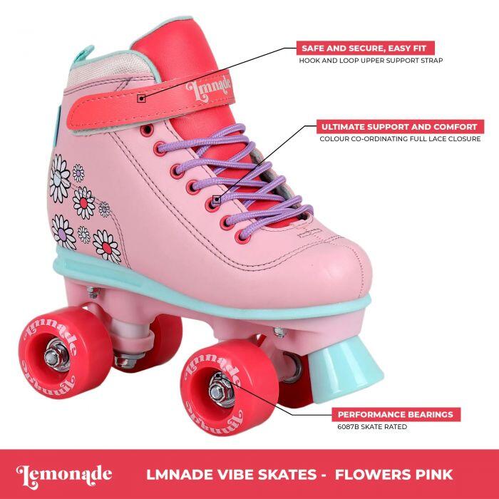 LMNADE Vibe Quad Skates - Pink Flowers 2/5