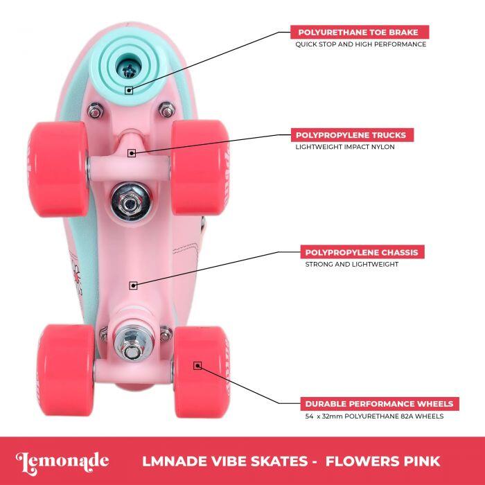 LMNADE Vibe Quad Skates - Pink Flowers 3/5