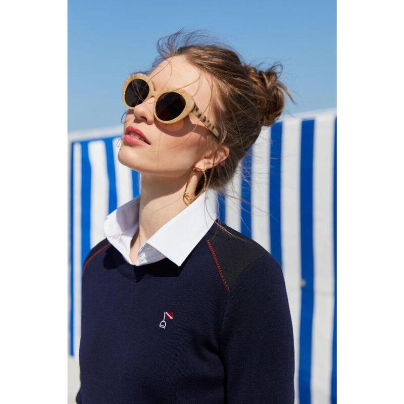 PULL NAVY FEMME
Laine mérinos et néoprène recyclé