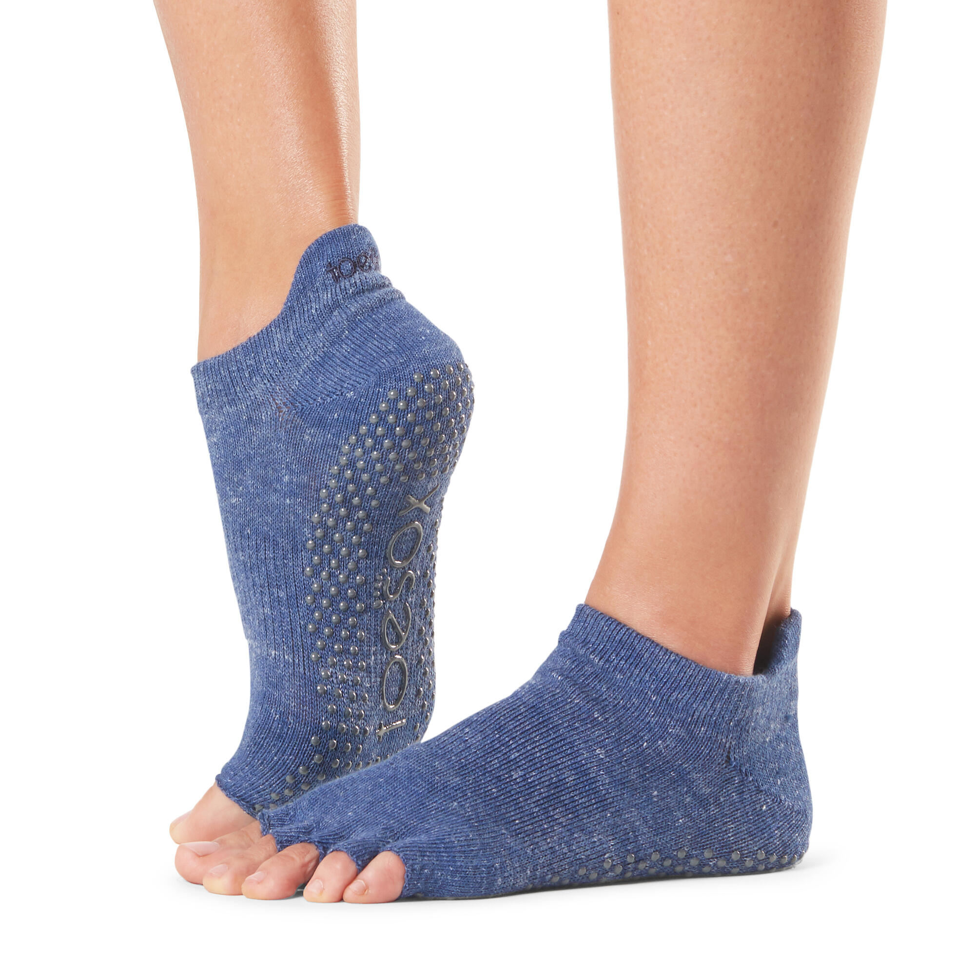 TOESOX Womens/Ladies Half Toe Socks (Navy Blue)