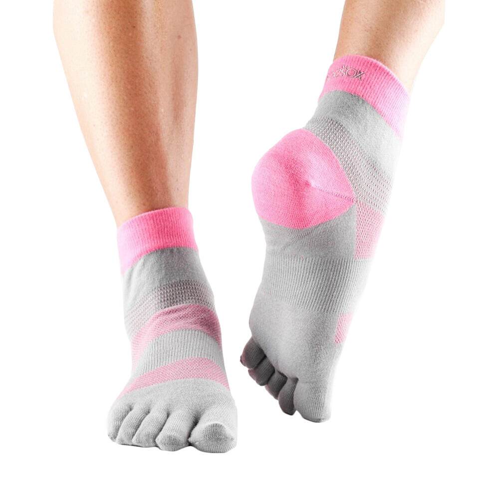 Womens/Ladies Minnie Toe Socks (Pink/Grey) 3/3