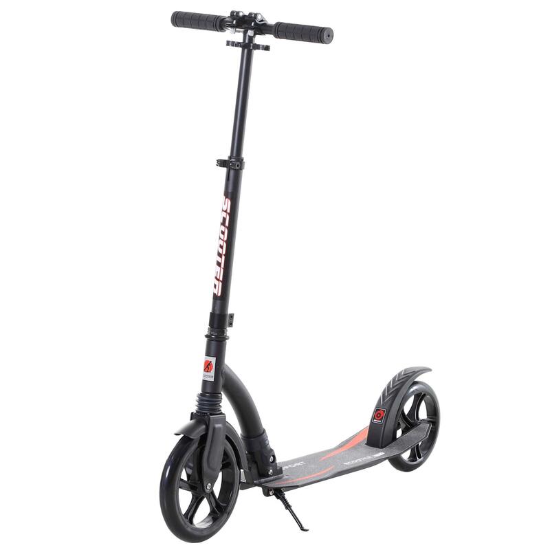 Homcom Patinete Plegable de aluminio para niños +14 años scooter con altura ajustable 871015 cm 2 ruedas negro 925x375x1015 pp 87101cm