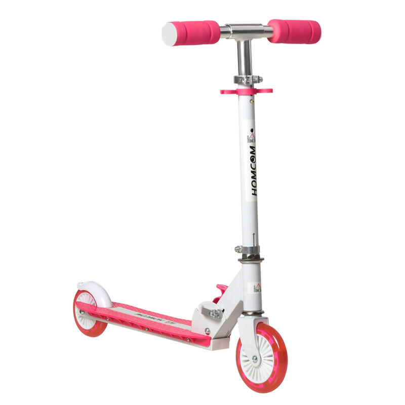 Trotinete para Crianças HOMCOM 61x32.3x77 cm Rosa
