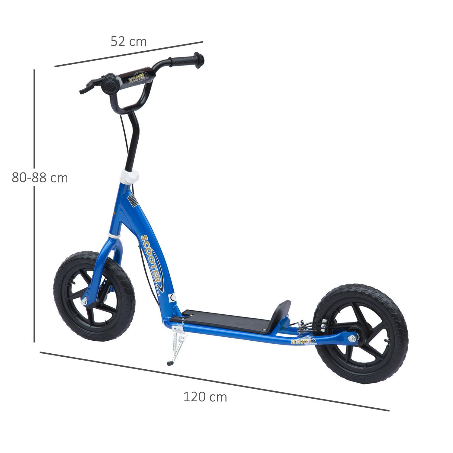 Trotinete para Crianças 120x52x88cm Azul HOMCOM 3/7