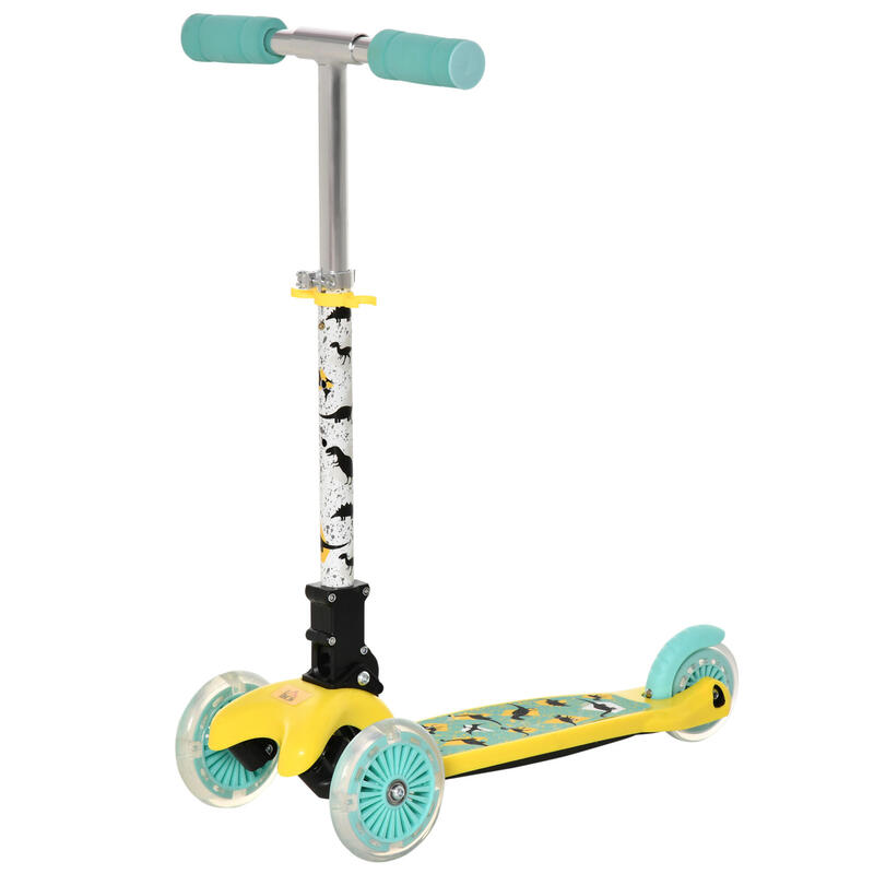 Trotinete para Crianças HOMCOM 54.7x32.5x69 cm Amarelo