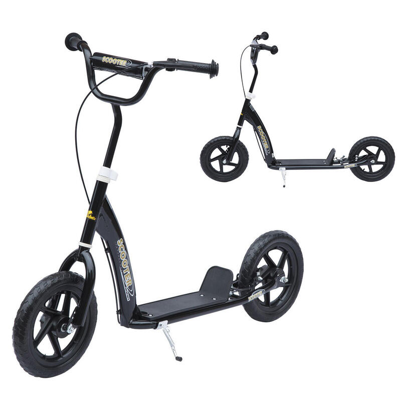 Patinete scooter para niños y adultos Homcom negro 120x52x88 cm acero