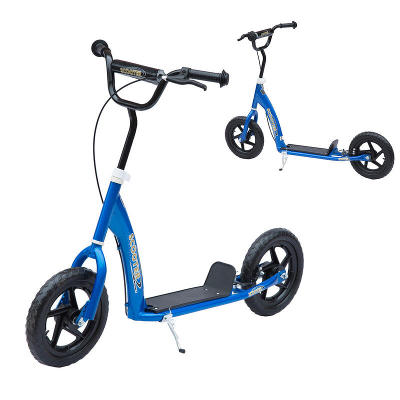 Patinete scooter para niños y adultos Homcom azul 120x52x88 cm acero