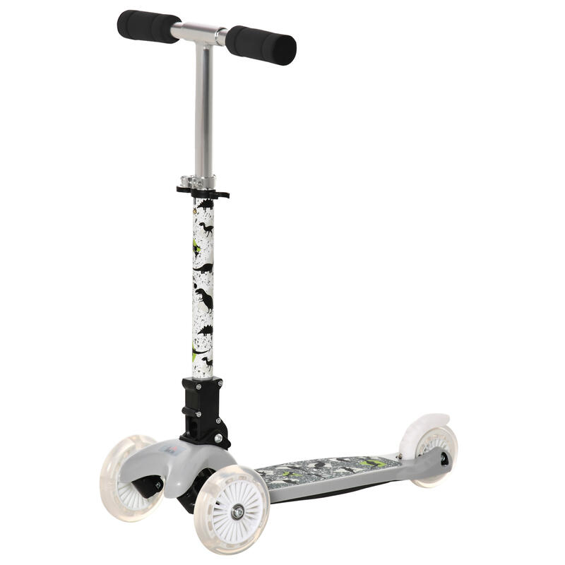 Trotinete para Crianças HOMCOM 54.7x32.5x69 cm Cinzento