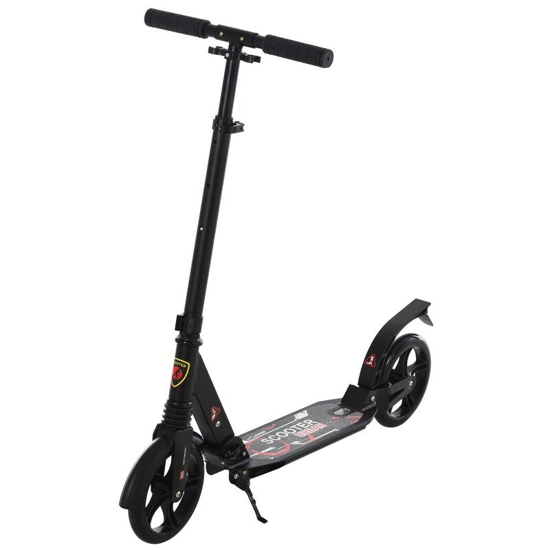 Patinete plegable HOMCOM negro 94x38x105 cm aluminio pp pu