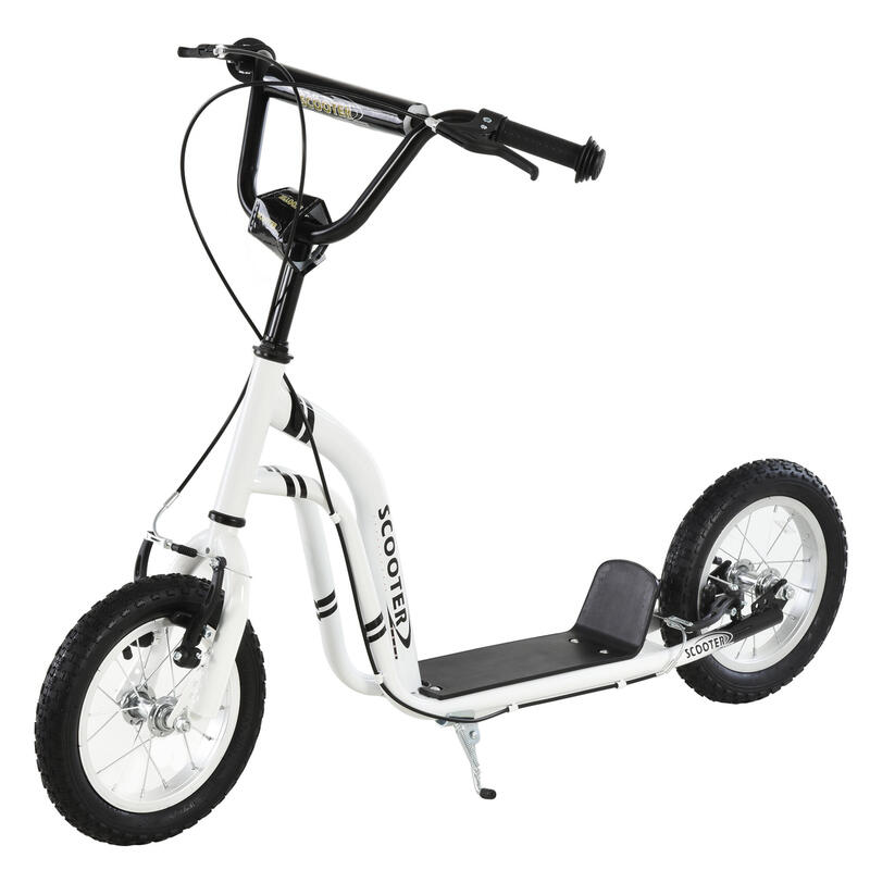 Patinete para niños Homcom white 120x58x95 cm metal caucho