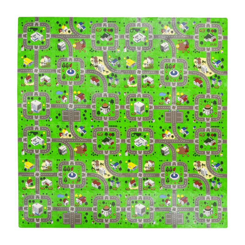 Alfombra puzzle para bebés 36 piezas HOMCOM 31,5x31,5 cm verde