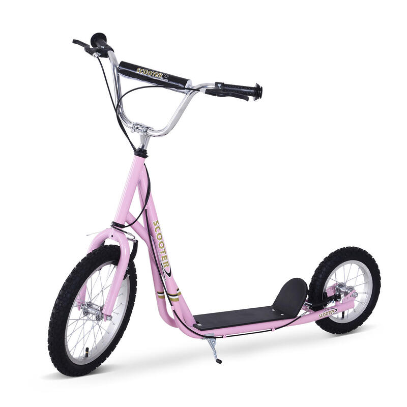 Patinete scooter Homcom rosa 125x58x100 cm acero y plástico