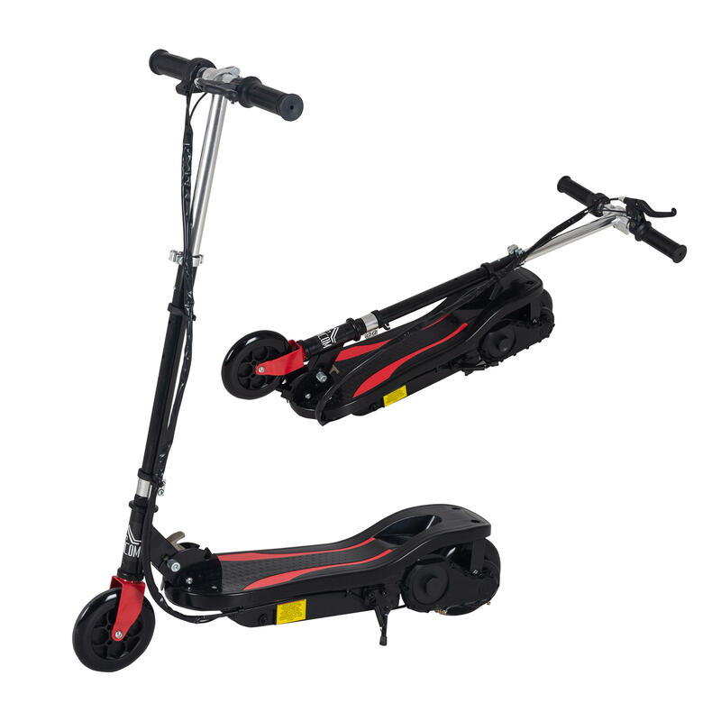 Patinete eléctrico plegable y ajustable HOMCOM 75x36x93 cm negro