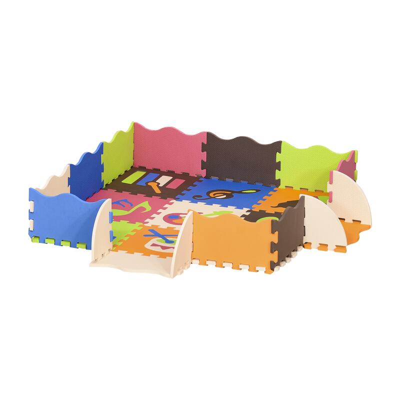 Alfombras puzzle para niños Homcom multicolor 120x90,5x16,5 cm