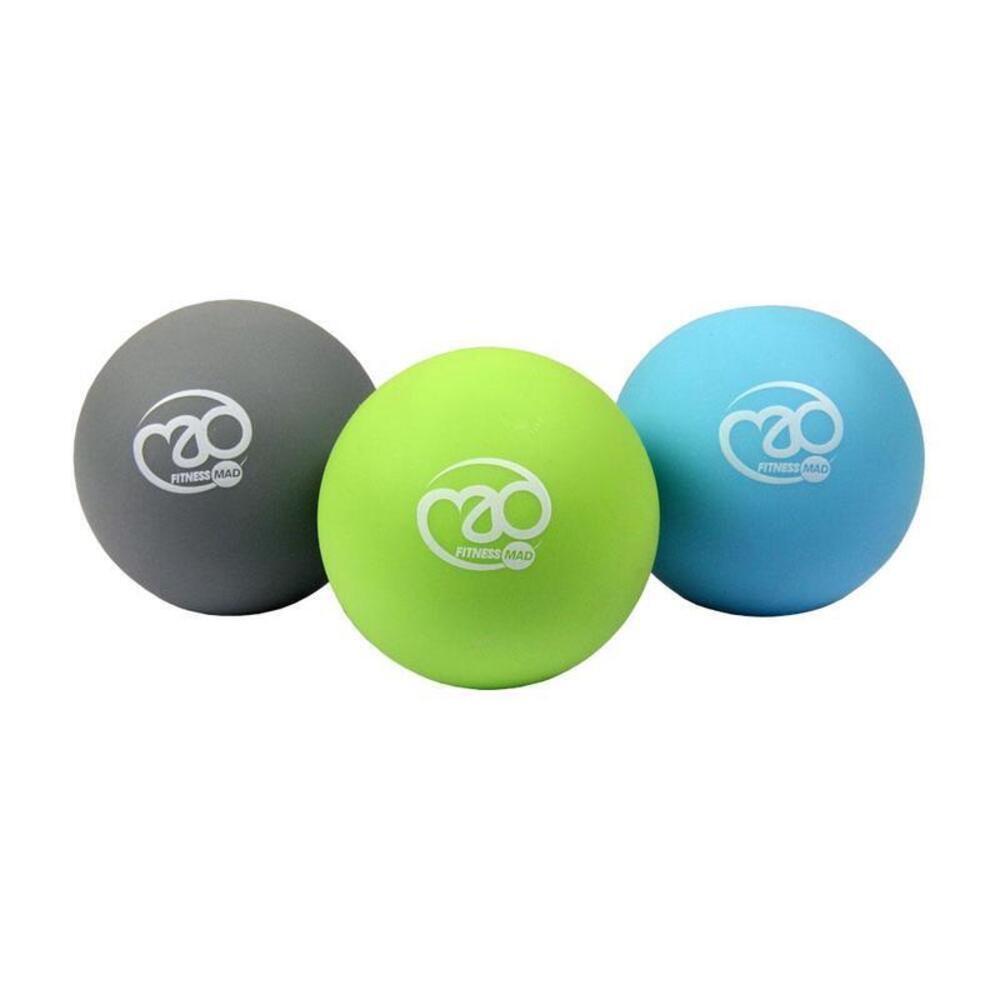 FITNESS-MAD Massage Balls Set (Pack of 3) (Sky Blue/Grey/Green)