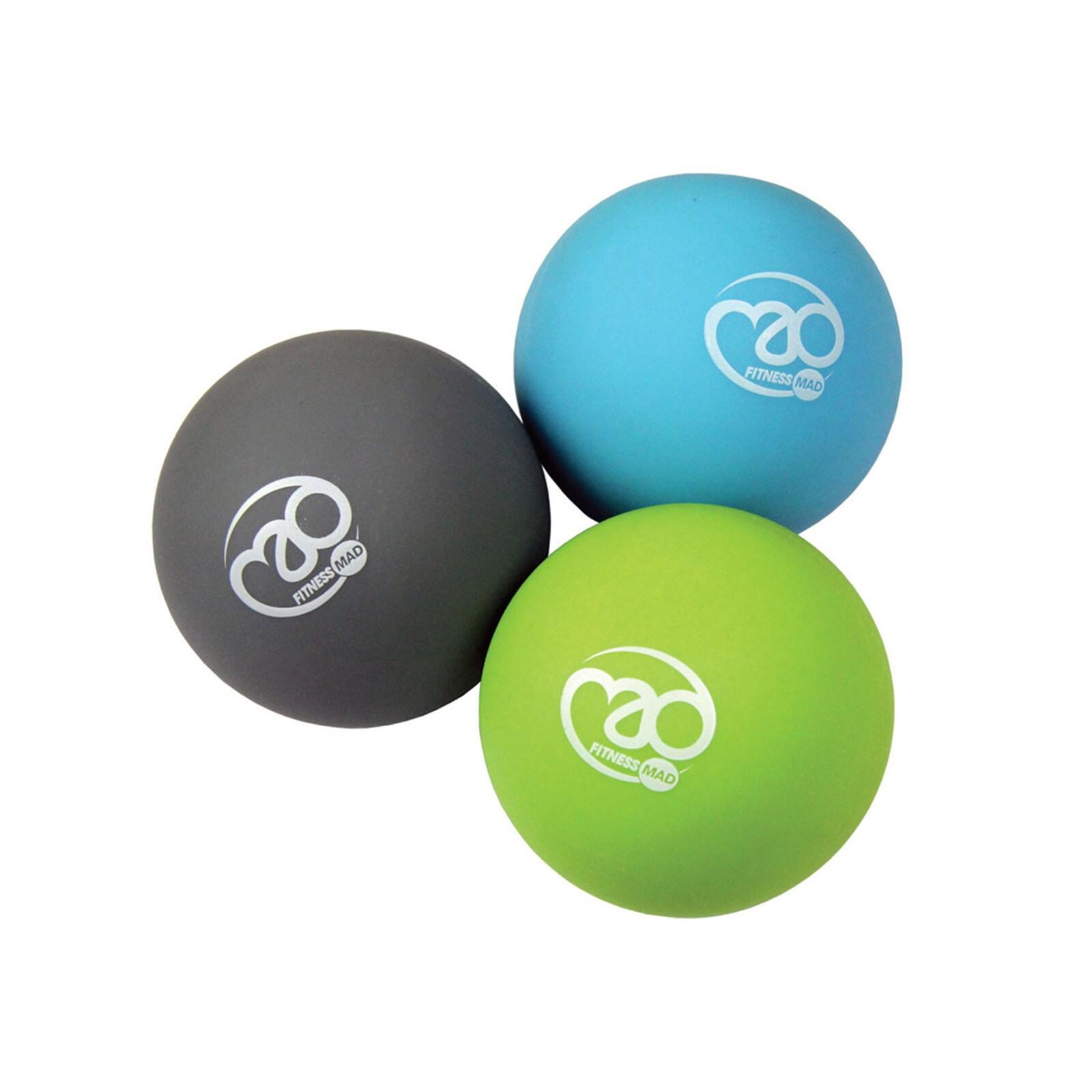 Massage Balls Set (Pack of 3) (Sky Blue/Grey/Green) 2/3