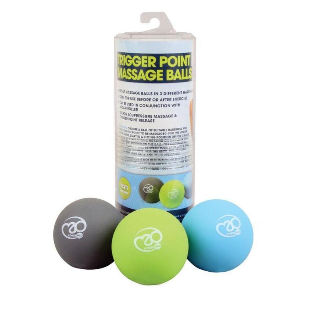 Massage Balls Set (Pack of 3) (Sky Blue/Grey/Green) 3/3