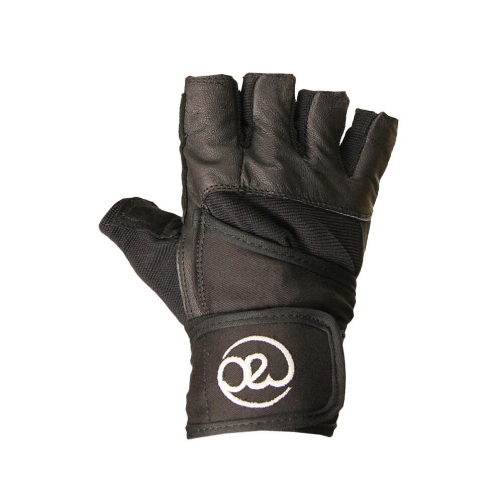 Unisex Adult Leather Weightlifting Gloves (Black) 1/4