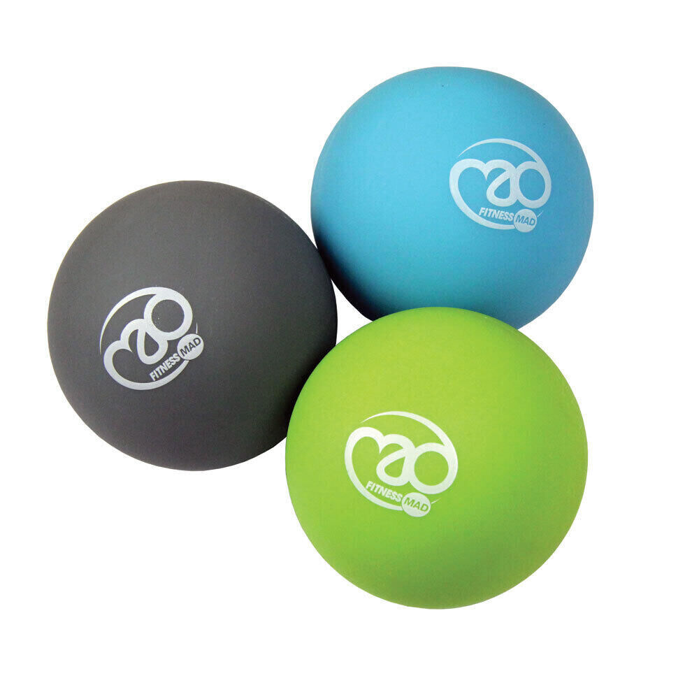 FITNESS-MAD Trigger Point Massage Balls (Pack of 3) (Grey/Green/Blue)