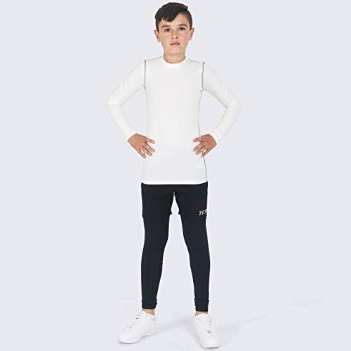 Haut de compression thermique à manches longues et col court pour enfant