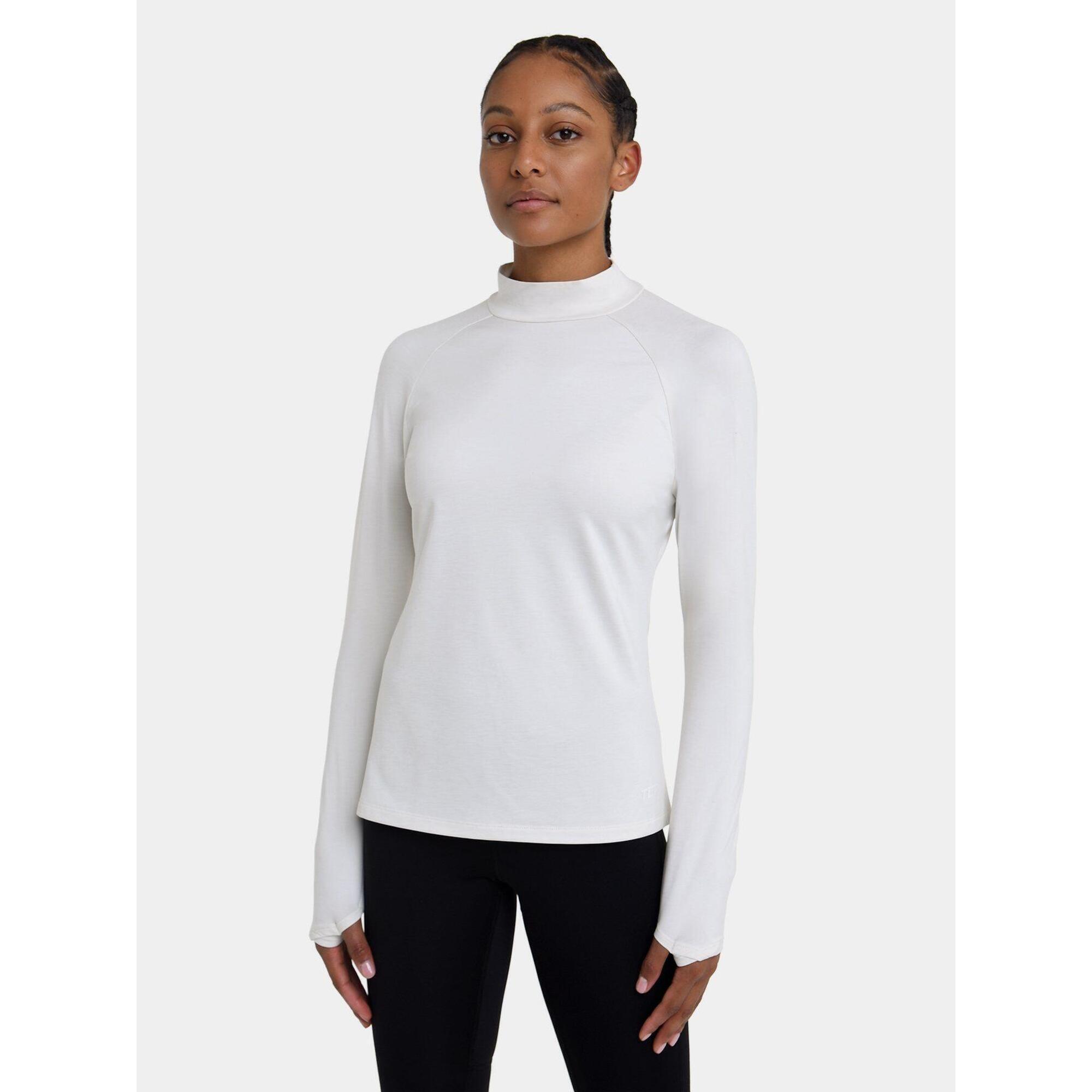Women's Super Thermal Base Layer Top - Mock Neck - Marshmallow 1/5
