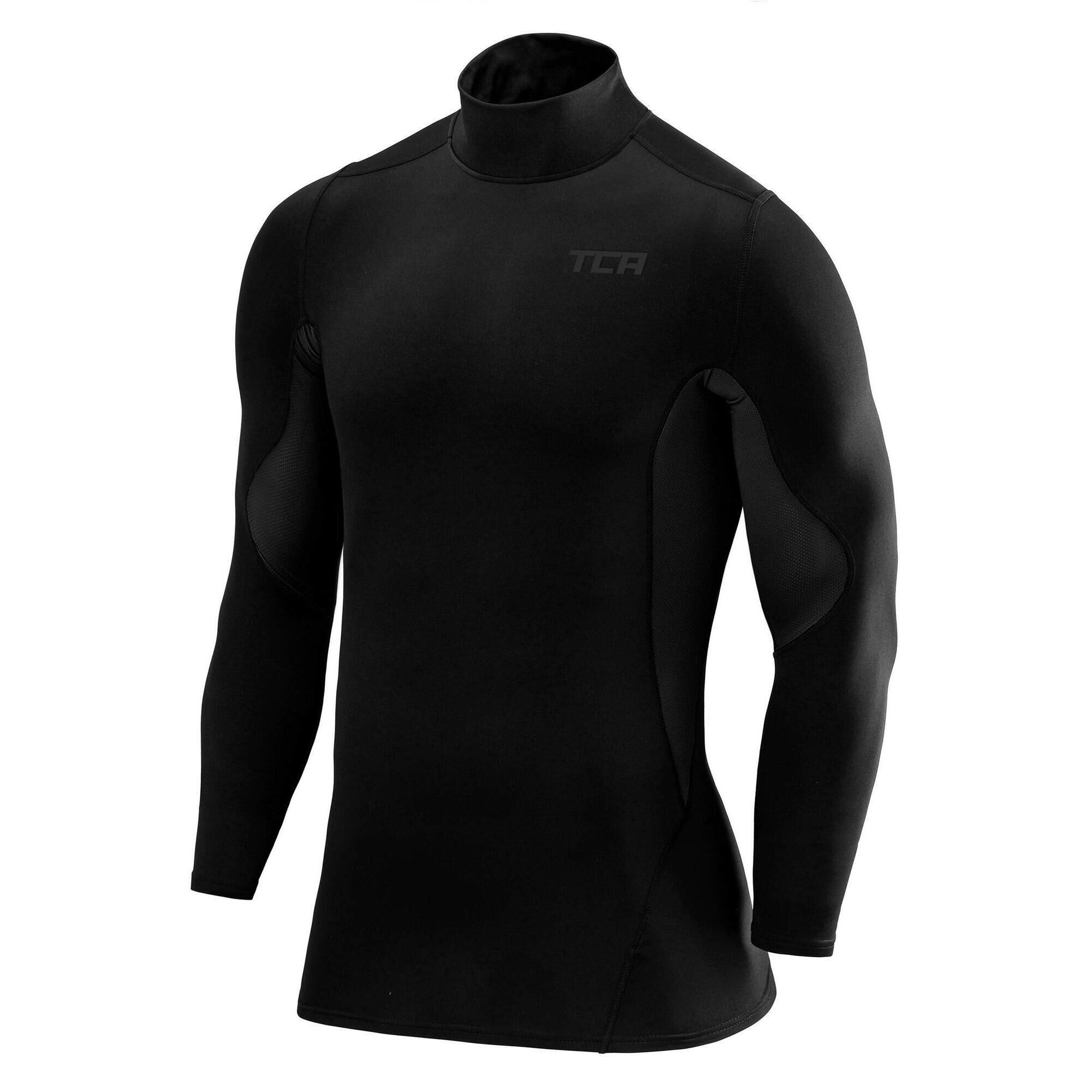 TCA Boys' Super Thermal Base Sleeve Top - Mock - Black Stealth