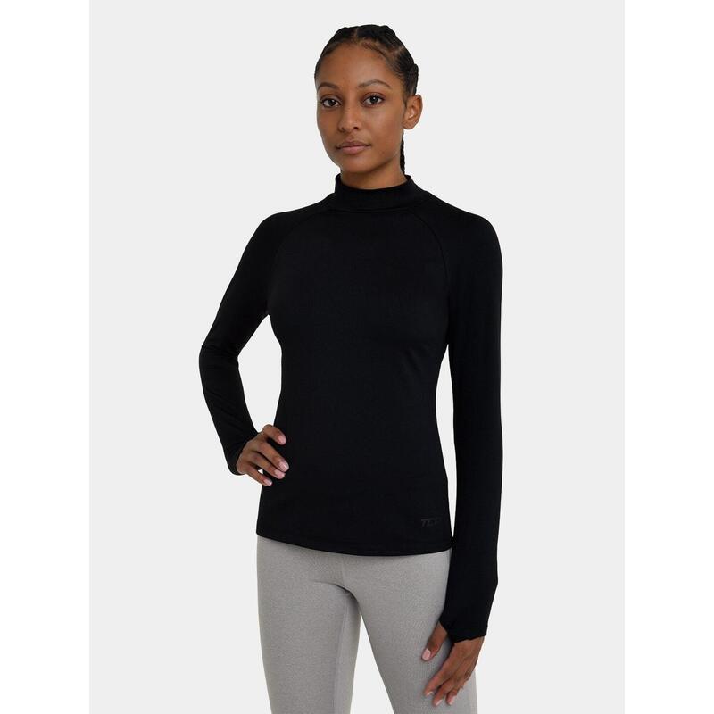 SuperThermal Camiseta de Compresión de Manga Larga con Cuello Alto para Mujer