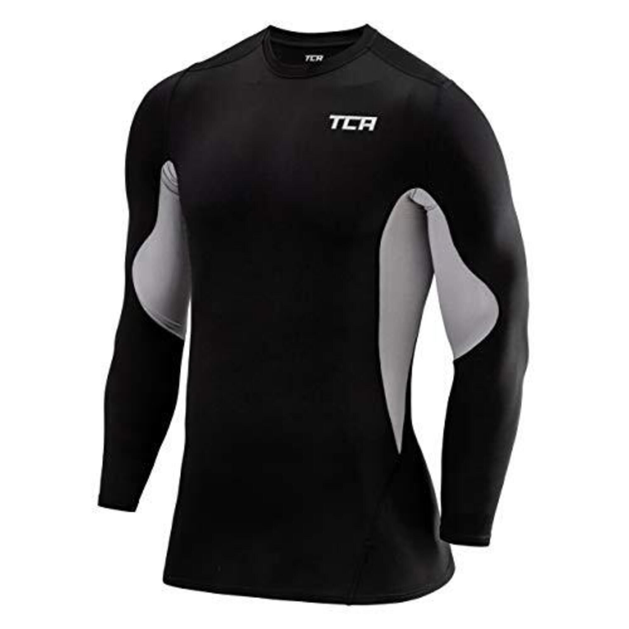 TCA Boys' Super Thermal Compression Top - Black/Cool Grey