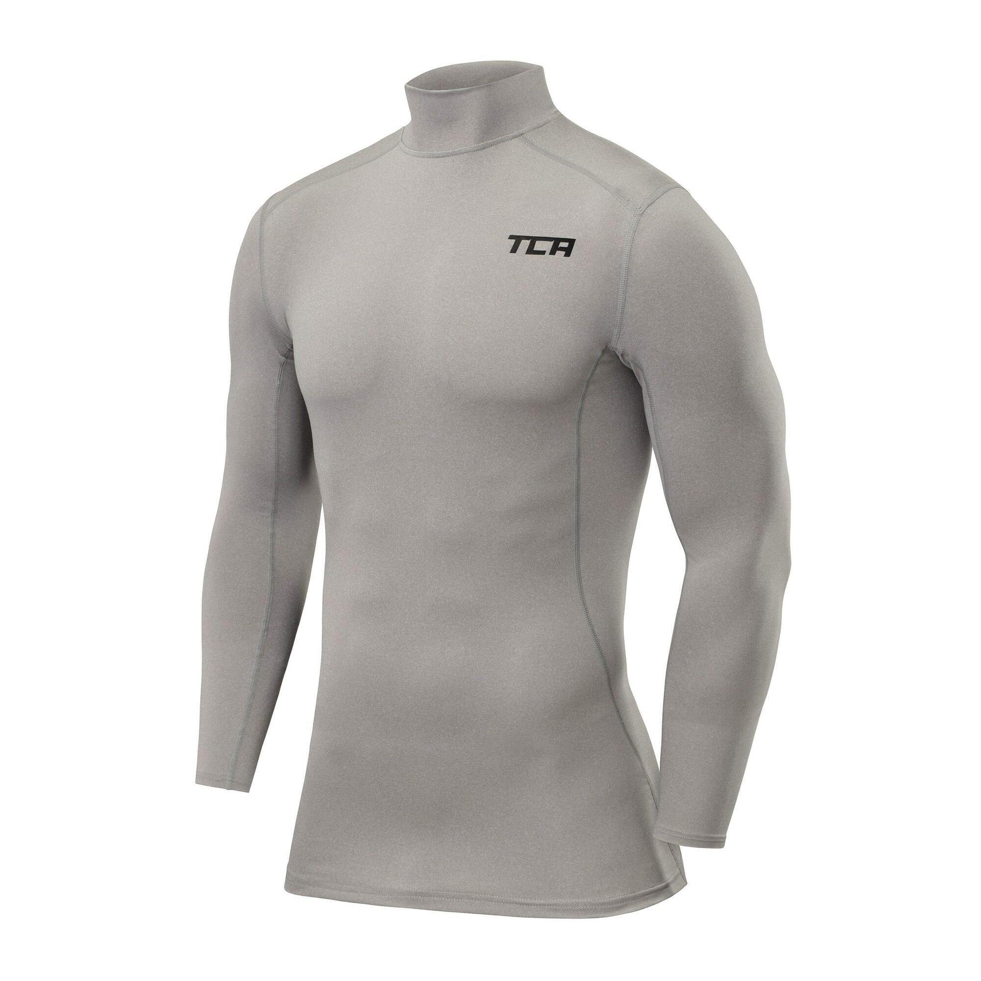 TCA Pro Performance Jungen Kompressions Thermoshirt, Langarmshirt mit Stehkragen