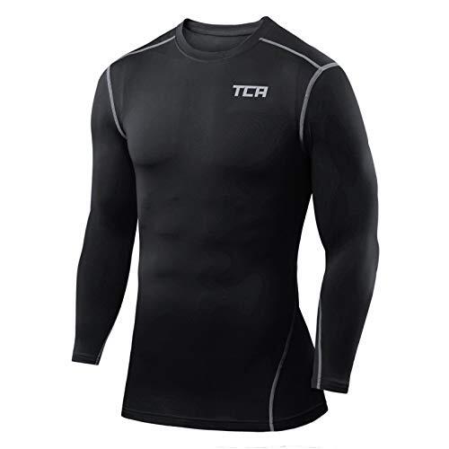 Men's Power Base Layer Compression Long Sleeve Top - Black 1/5