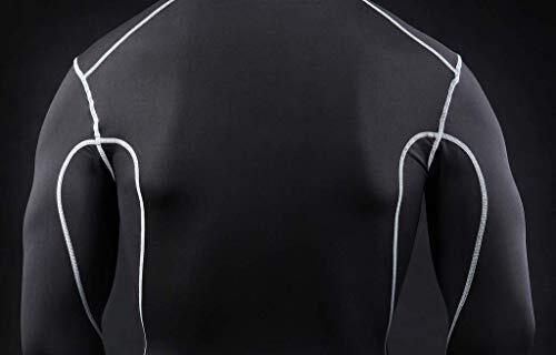 Men's Power Base Layer Compression Long Sleeve Top - Black 3/5