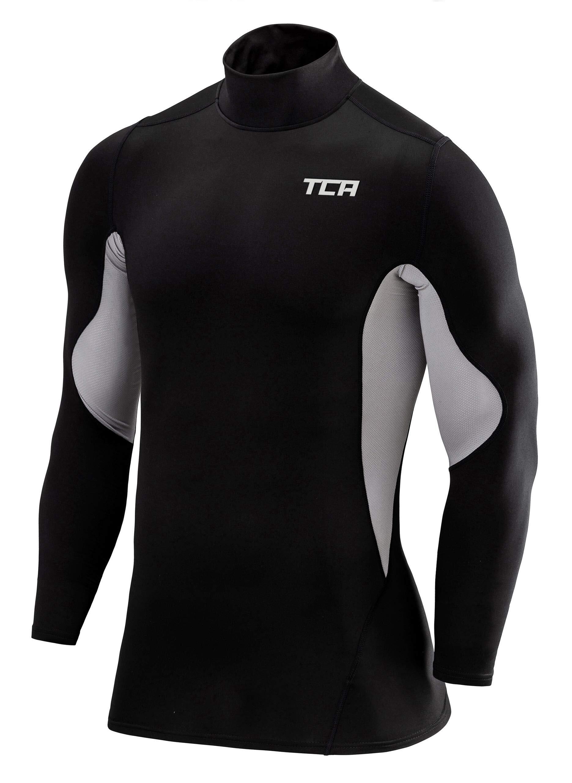 TCA Herren SuperThermal Baselayer Langarmshirt, Kompressionshirt mit Stehkragen