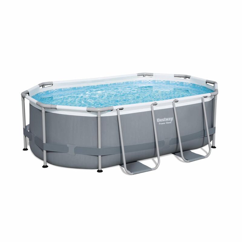 Kit completo de piscina BESTWAY - Spinelle gris - piscina tubular ovalada 3x2 m
