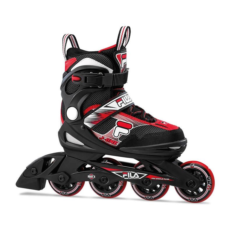 FILA J-ONE VERSTELBARE INLINE SKATES VOOR KINDEREN IN ZWART EN ROOD