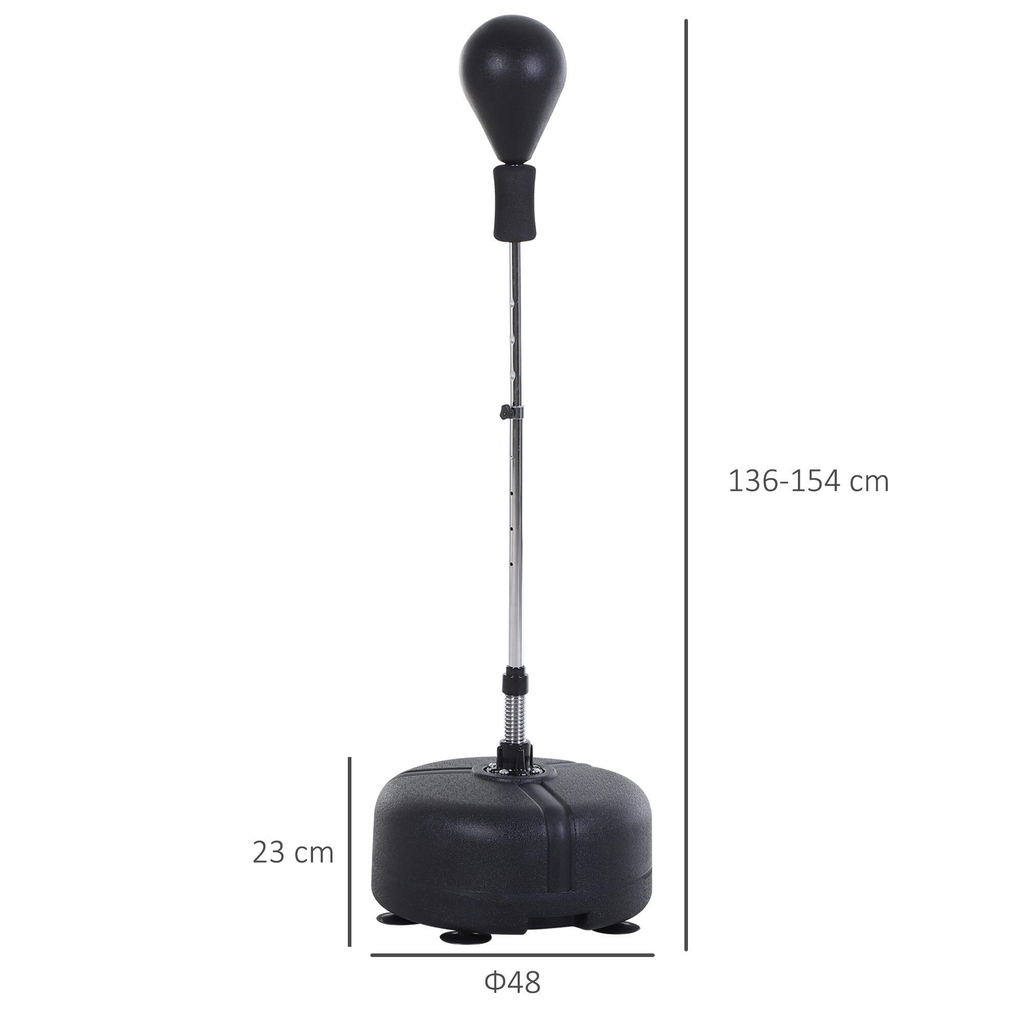Pera de Boxe com Altura Ajustável Ф48cmx136-154cm Preto HOMCOM 3/7