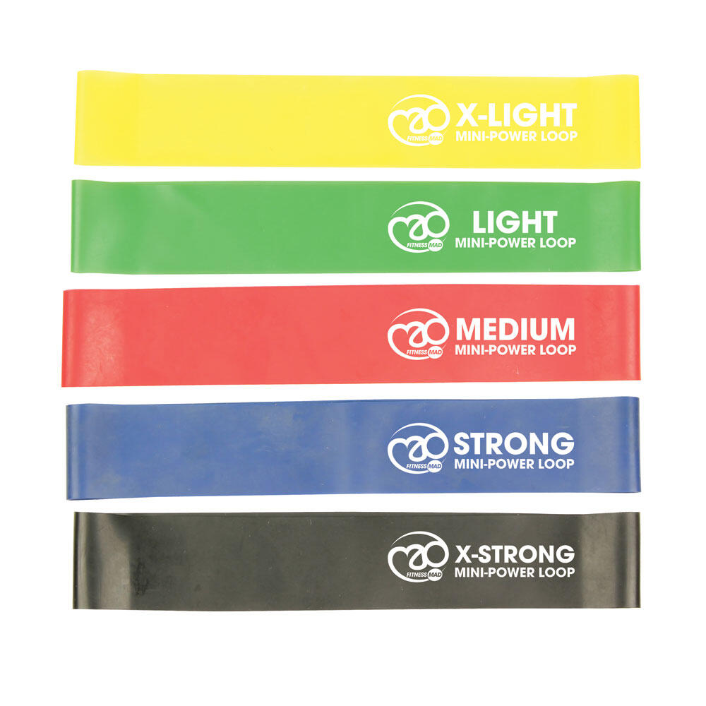 Mini Power Loop Resistance Band (Pack of 5) (Multicoloured) 1/4