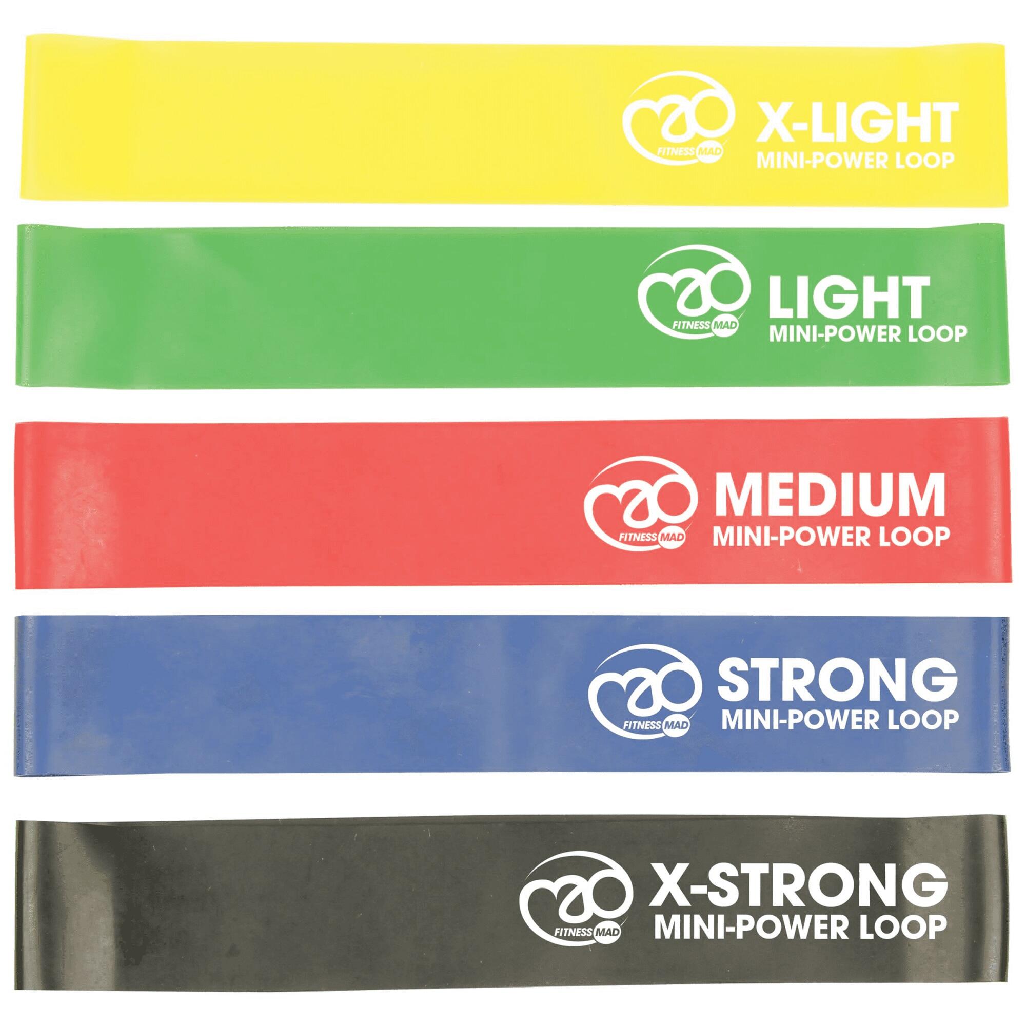 FITNESS-MAD Mini Power Resistance Band Set (Pack of 5) (Multicoloured)