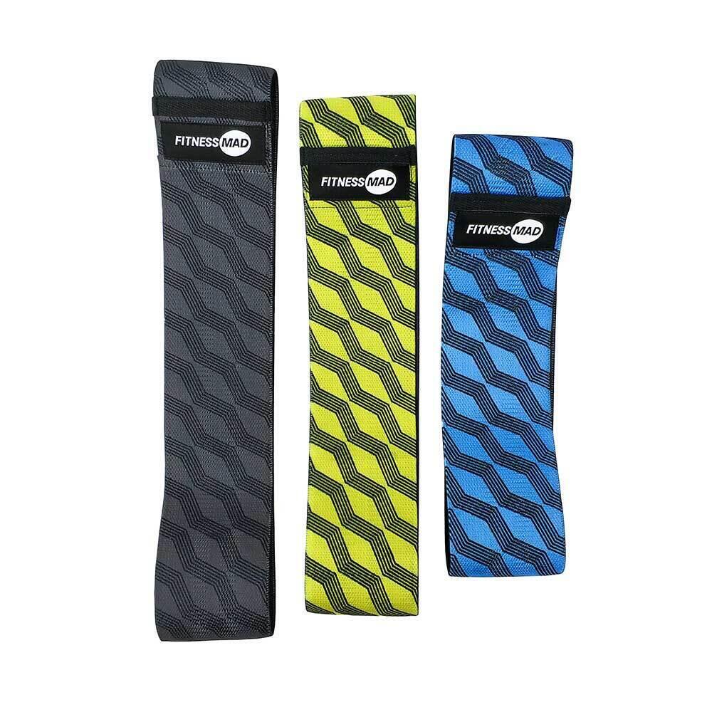 Set of elastic squat bands (Black / Yellow / Blue)