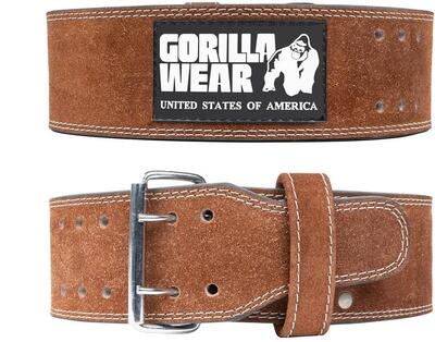 4 inch leather lifting belt - bruin