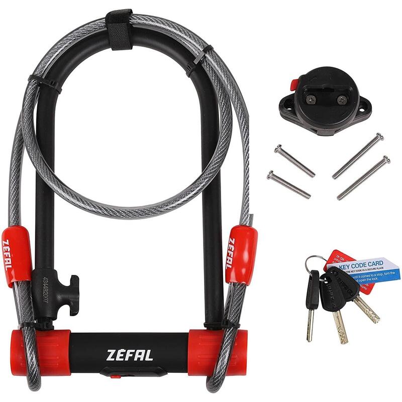 Antivol de vélo, Antivol en U pour vélo avec 1,2 m Flex Acier câble et