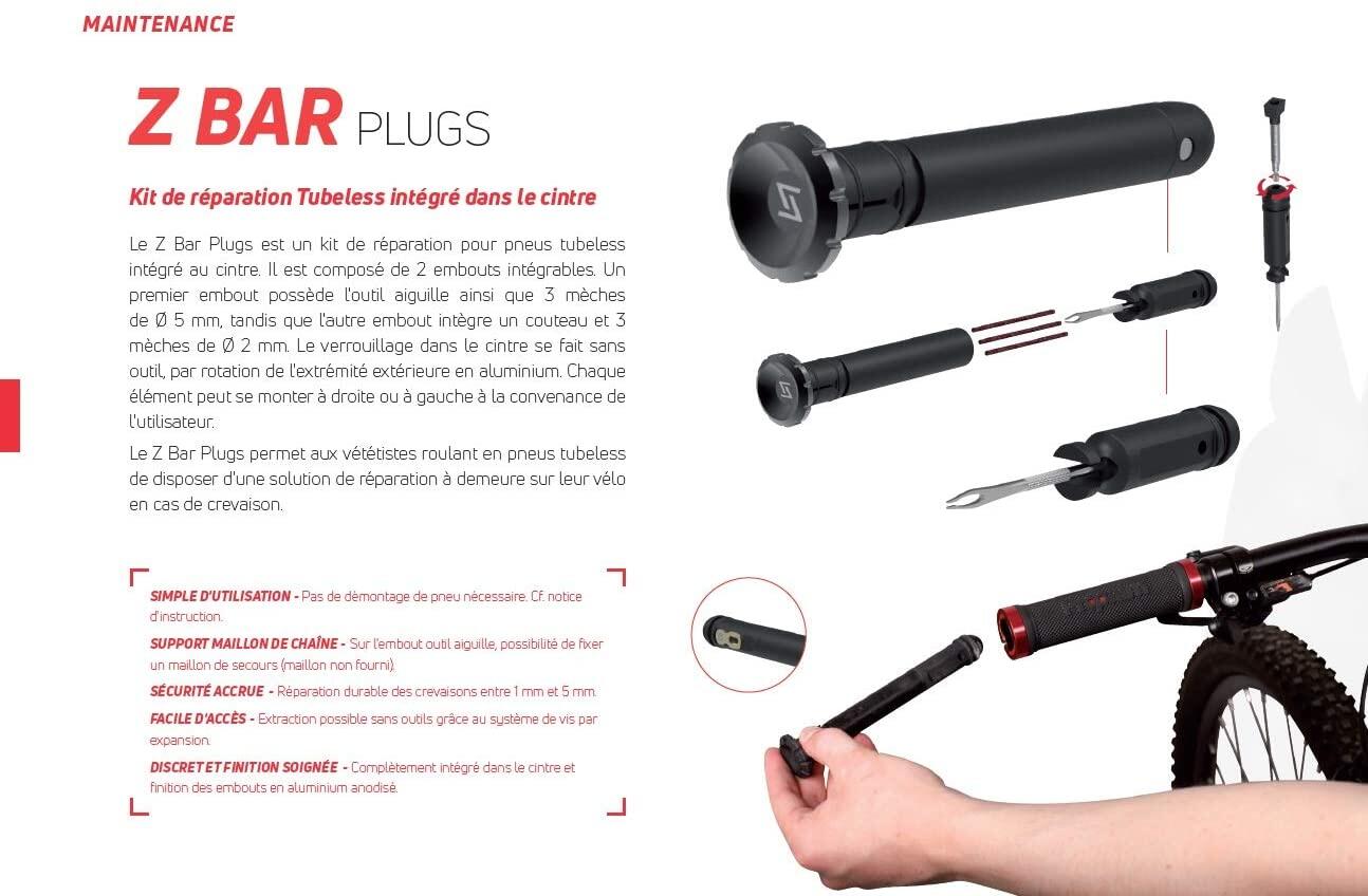 Zéfal Z Bar Plugs Repair Intégré dans Le Cintre VTT-Set de Mèches et Outils-75g 5/7
