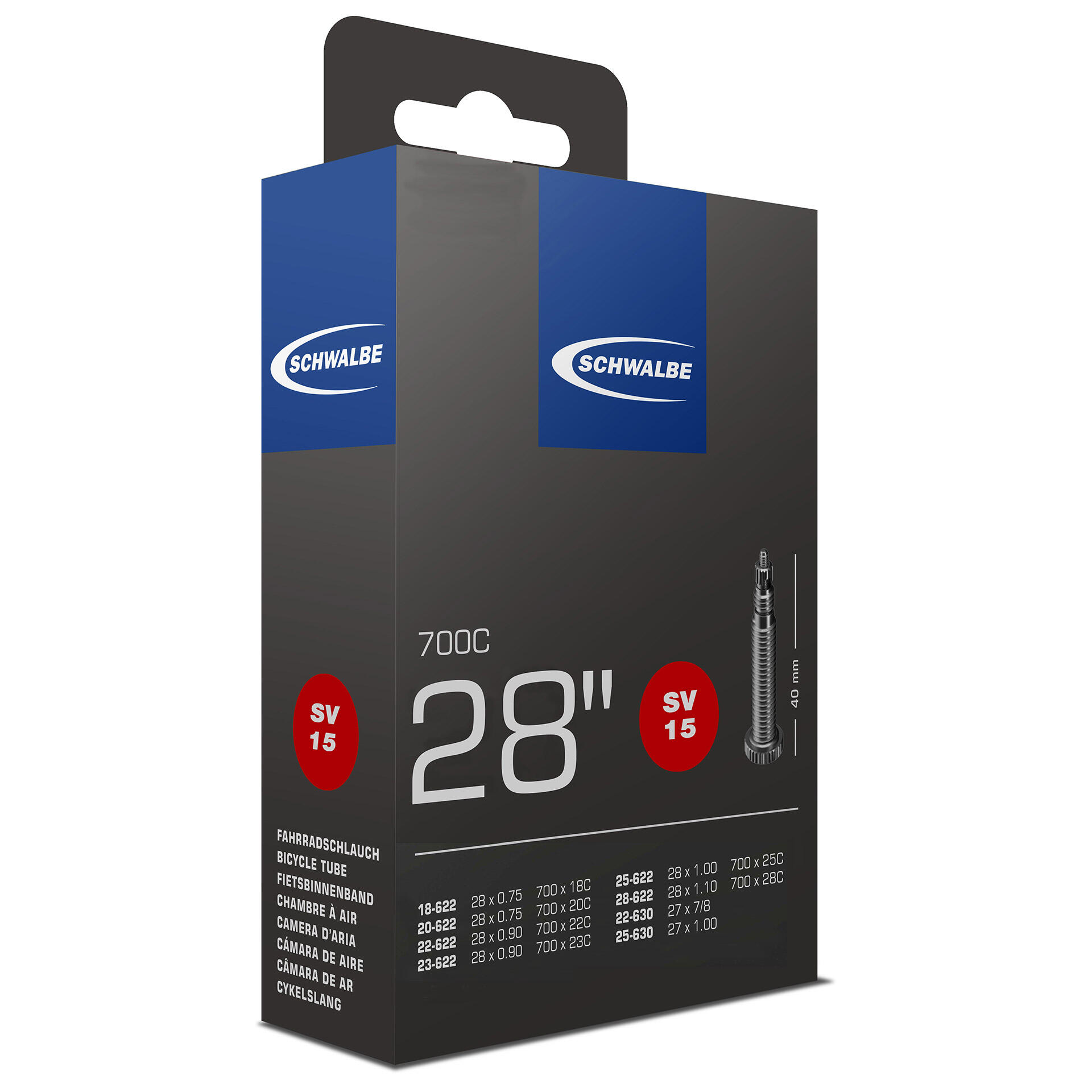 Schwalbe Camera d'aria con valvola Presta 27-28x3/4-1 1/8 40 mm