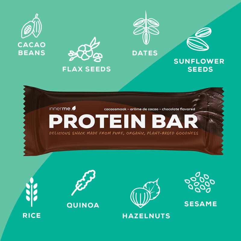 Barre protéinée 'Chocolate' (12 x 50 g) - Bio & Vegan