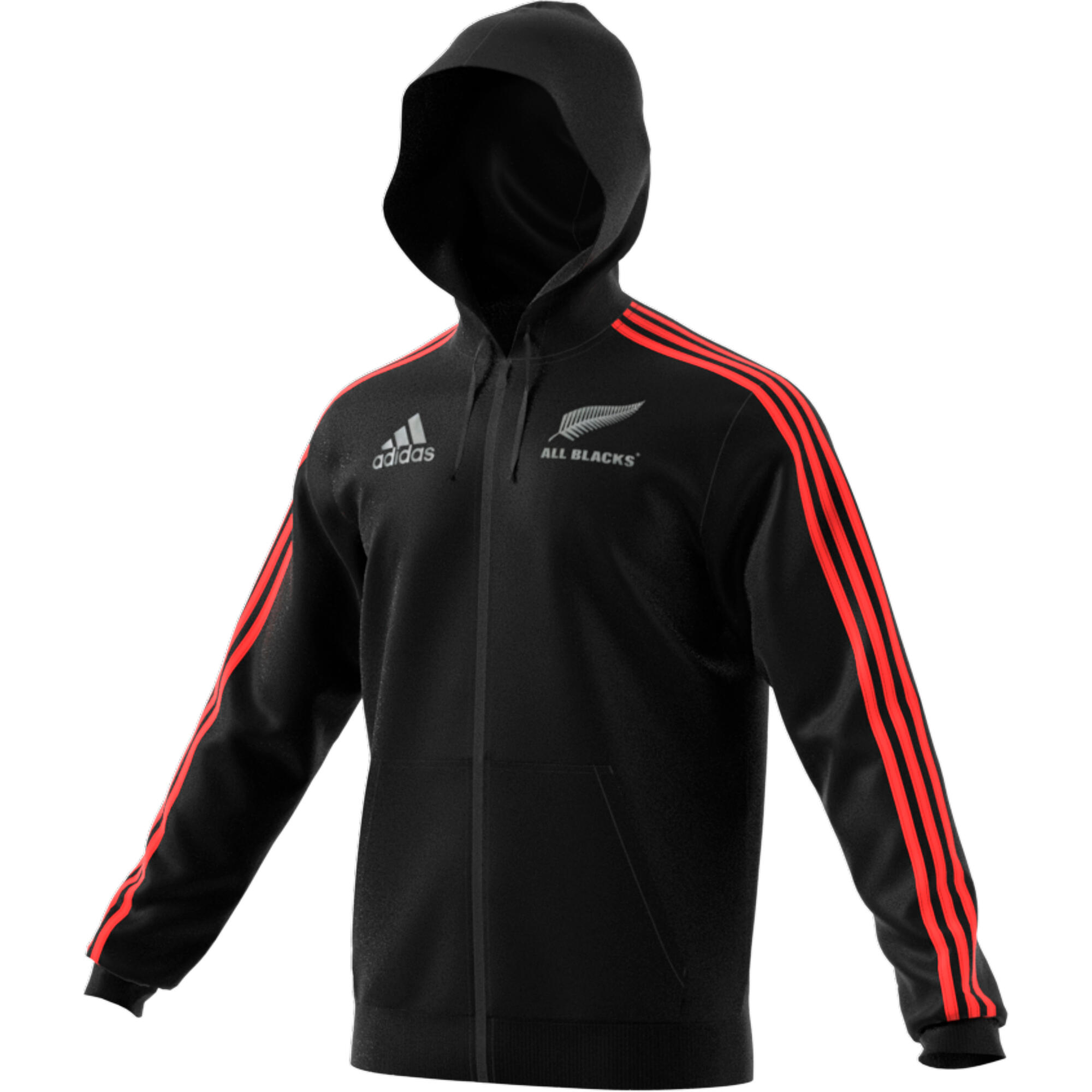 New Zealand All Blacks Mens Rugby Full Zipped Hoodie 4/5